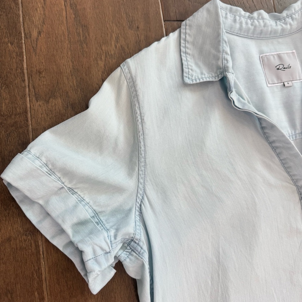 Rails Light Blue Frayed Hem Shirt Dress - Picture 8 of 14